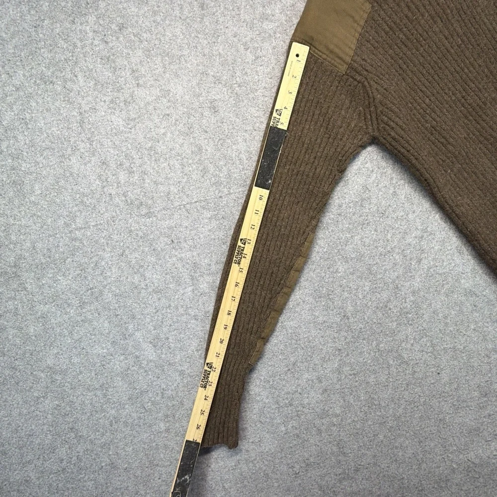 LL Bean Commando Sweater Mens Large Tall Lambswool Ribbed Brown
